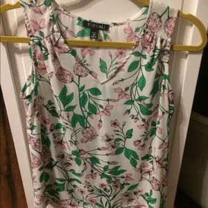Roz and Ali pink and green XSP floral top